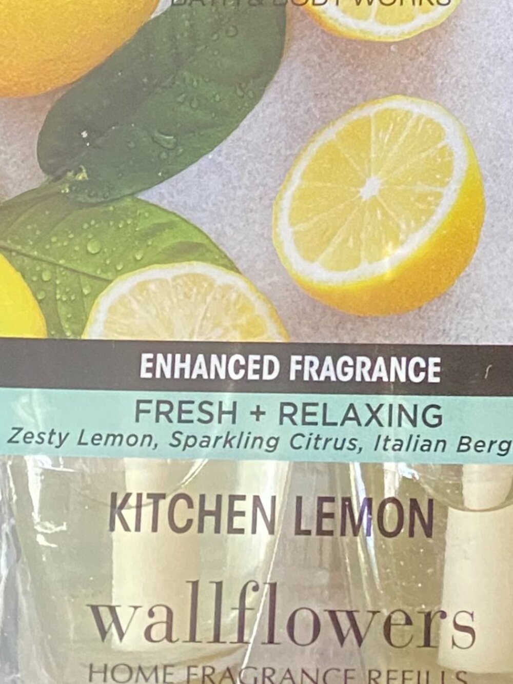 2 EACH TOTAL 4 BED BATH & BEYOND ENHANCED FRAG. KITCHEN LEMON WALLFLOWERS NWT